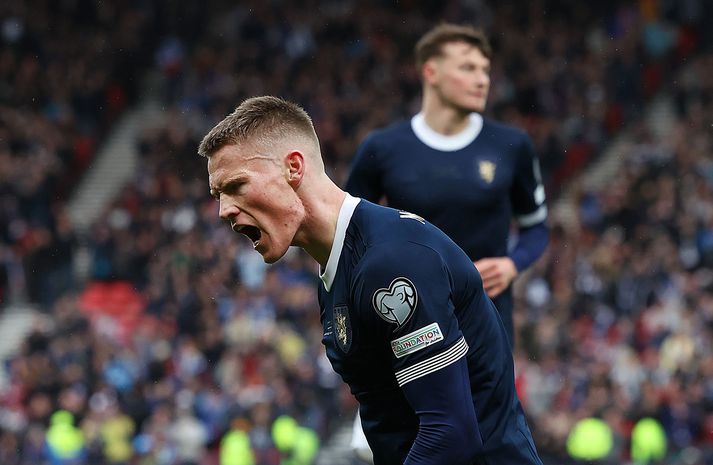 Scott McTominay skoraði tvö fyrir Skota í kvöld.