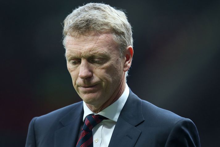 David Moyes, knattspyrnustjóri Manchester United, í dag.