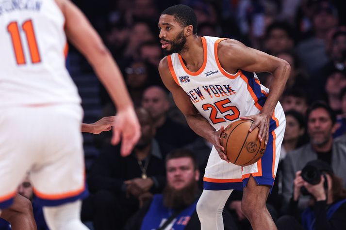 Mikal Bridges í leik með liði New York Knicks.