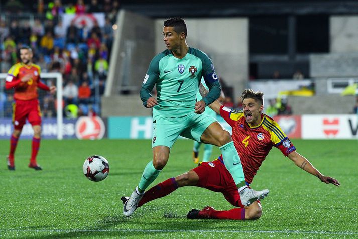 Cristiano Ronaldo í leik á móti Andorra í síðustu undankeppni.