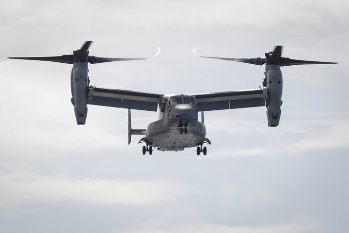 Osprey-vélarnar eru að mestu notaðar til að flytja menn á milli staða en Hercules-vélunum var flogið til landsins með þeim og eru notaðar til stuðnings við Osprey-vélarnar.