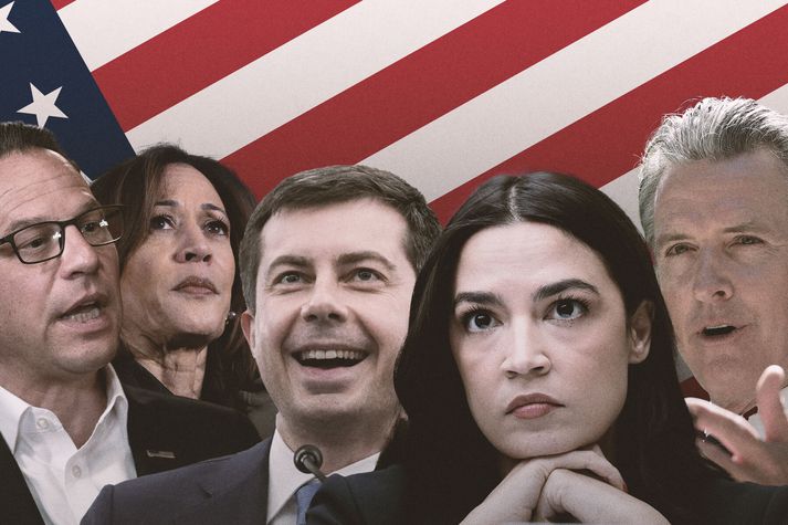 Josh Shapiro, Kamala Harris, Pete Butigieg, Alexandria Ocasio-Cortez og Gavin Newsom hafa öll verið sterklega orðuð við forsetaframboð fyrir demókrata 2028. 