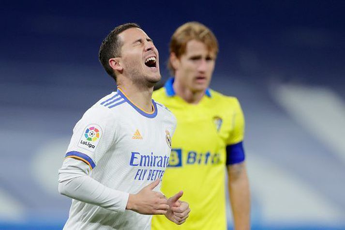 Tími Hazard hjá Real Madrid hefur ekki farið eins og hann óskaði sér. 