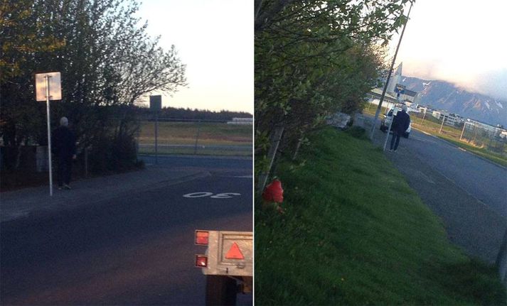 Maðurinn sem tók myndir af húsunum í gærkvöldi forðaði sér er hann varð ljósmyndarans var.