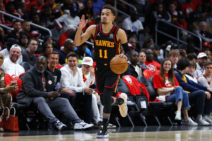 Trae Young fór fyrir liði sínu er Atlanta Hawks tryggði sér sæti í úrslitakeppni NBA-deildarinnar.