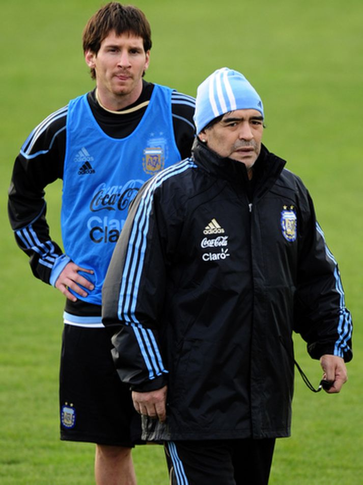 Diego Maradona og Lionel Messi