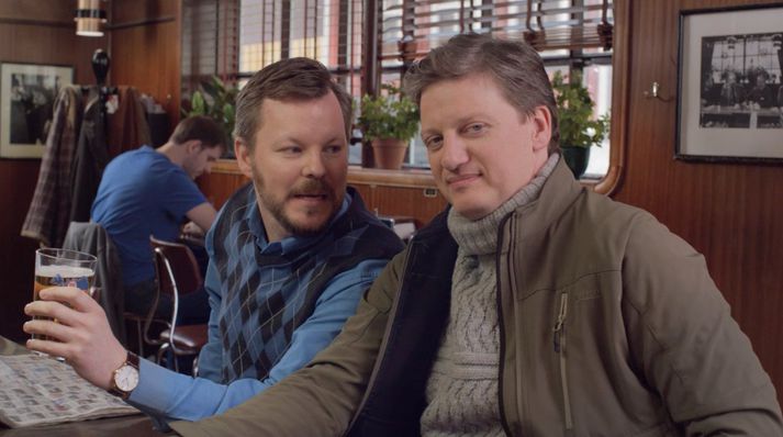 Félagarnir í Thule auglýsingunni eru túlkaðir af þeim Gunnari Hanssyni og Sveini Geirssyni.