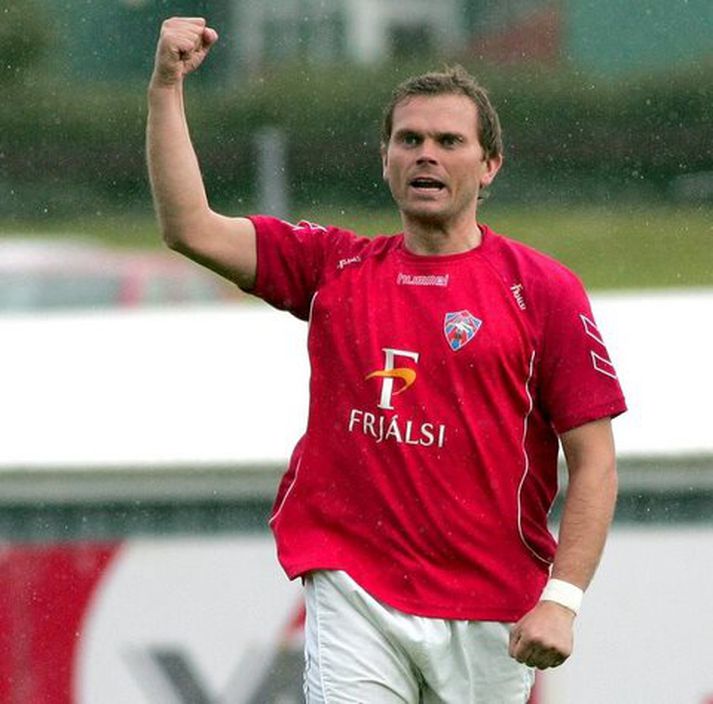 Guðmundur Benediktsson í leik með Val í sumar.