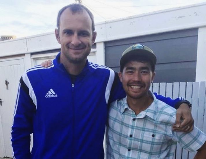 John Allen Chau (til hægri) er hér með Casey Prince í Cape Town í Suður-Afríku, nokkrum dögum áður en hann fór til North Sentinel.