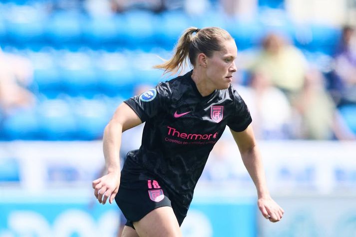 Landsliðskonan á Costa Adeje í dag. 