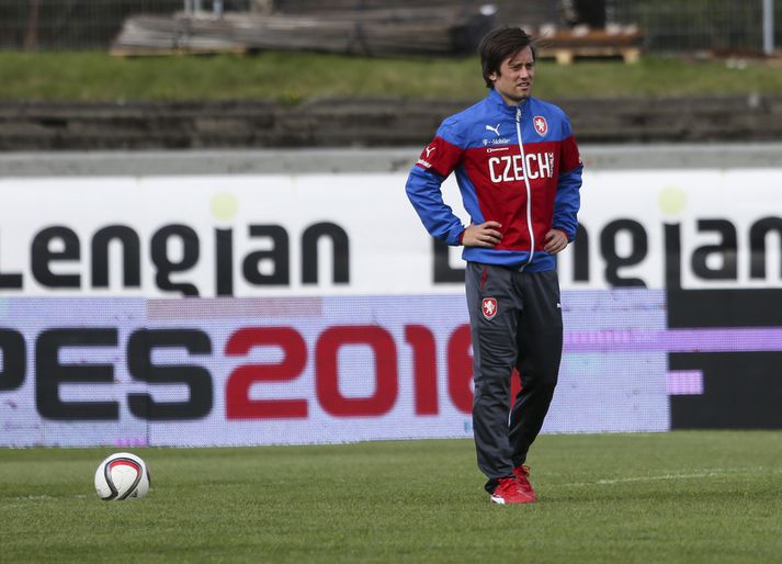 Rosicky á Laugardalsvellinum í gær.