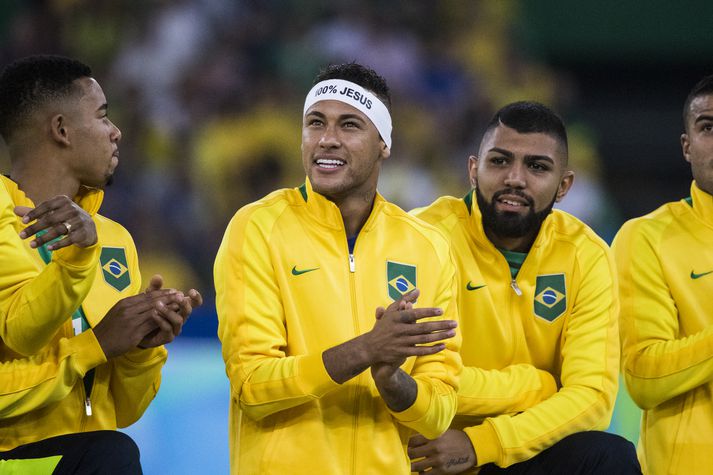 Mágarnir Neymar og Gabriel Barbosa urðu Ólympíumeistarar með Brasilíu á heimavelli 2016.