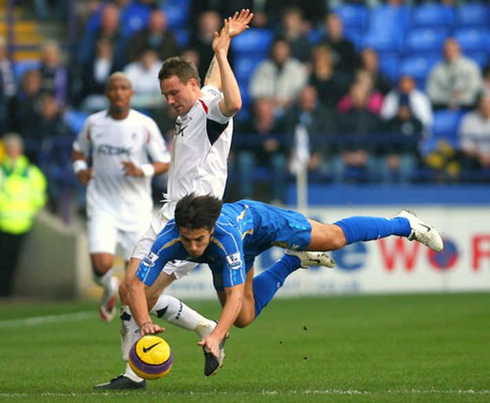 Milan Baros í leik með Portsmouth gegn Bolton í vetur.