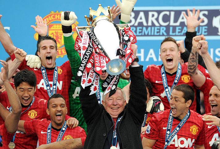 Sir Alex Ferguson gerði Manchester United að Englandsmeisturum á sínu síðasta tímabili sem knattspyrnustjóri liðsins.
