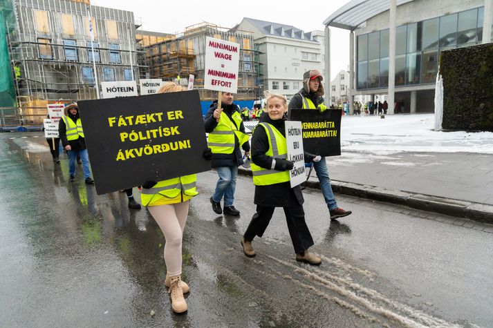 Frá síðustu mótmælagöngu Eflingar.