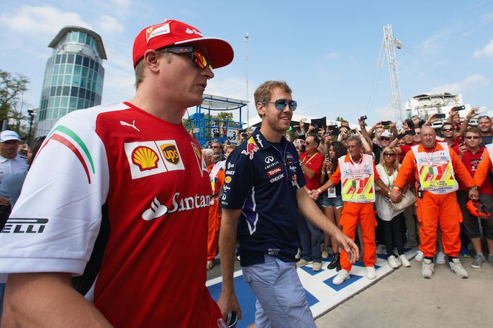 Kimi Raikkonen og Sebastian Vettel verða líklega liðsfélagar á næsta ári.
