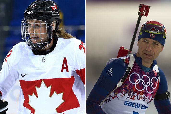 Ole Einar Björndalen og Hayley Wickenheiser.