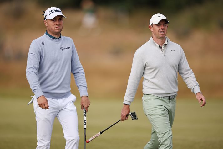 Justin Thomas og Rory McIlroy eru miklir vinir en vináttan víkur þegar þeir mætast í Ryder-bikarnum.