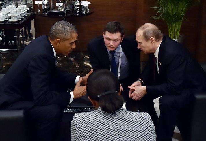 Obama og Pútín ræddu áður en G20 fundurinn fór á fullt.