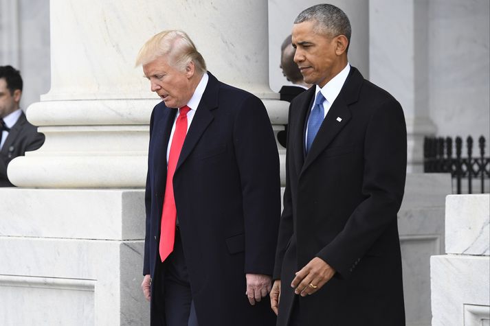 Donald Trump og Barack Obama.