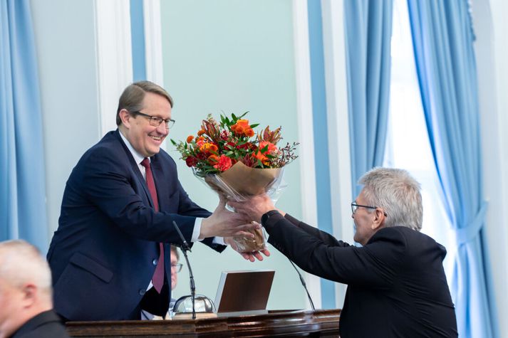 Birgir var þingmaður í 21 ár en forseti Alþingis í þrjú ár. Myndin er tekin á síðasta þingfundinum sem hann stýrði.