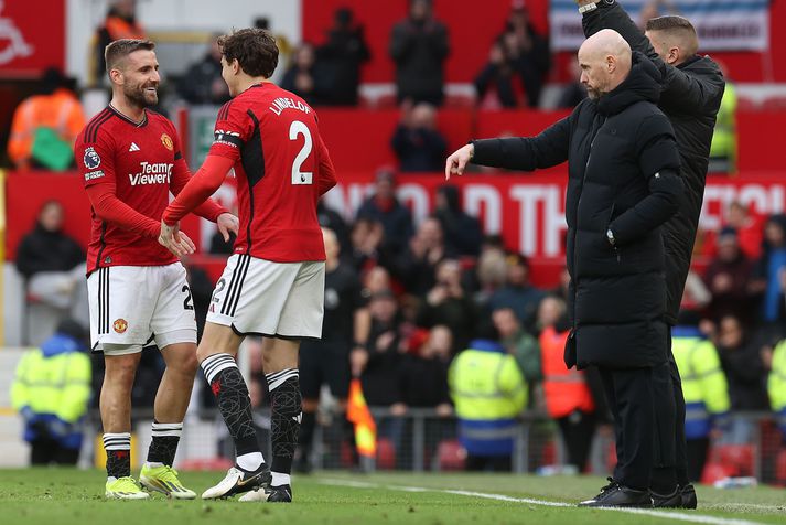 Luke Shaw er meiddur og því hefur Victor Lindelöf verið að spila sem vinstri bakvörður hjá Erik ten Hag.