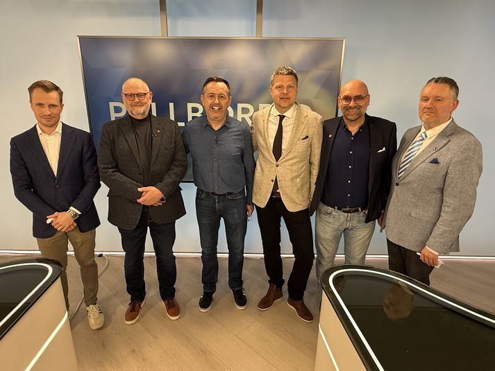 Karlarnir sem leiða listana í Mosfellsbæ. Ótrúlega mikill samhljómur var með þeim í Pallborði Vísis.