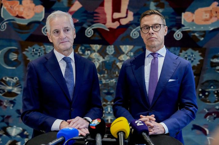 Jonas Gahr Støre, forsætisráðherra Noregs, og Alexendar Stubb Finnlandsforseti.