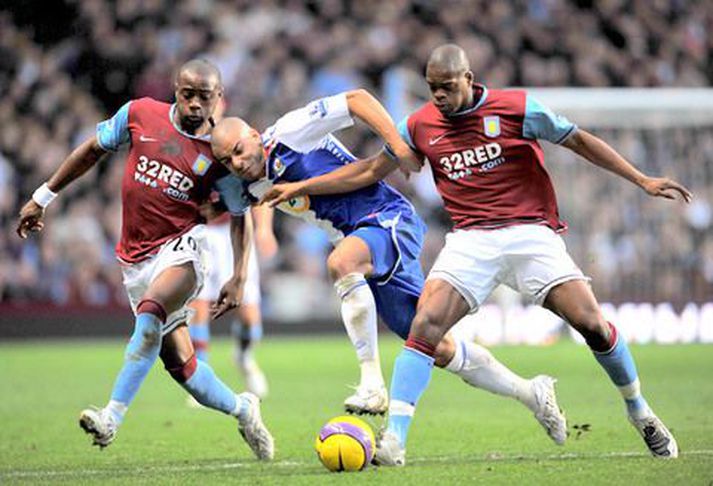 Aston Villa fékk þrjú stig í dag.