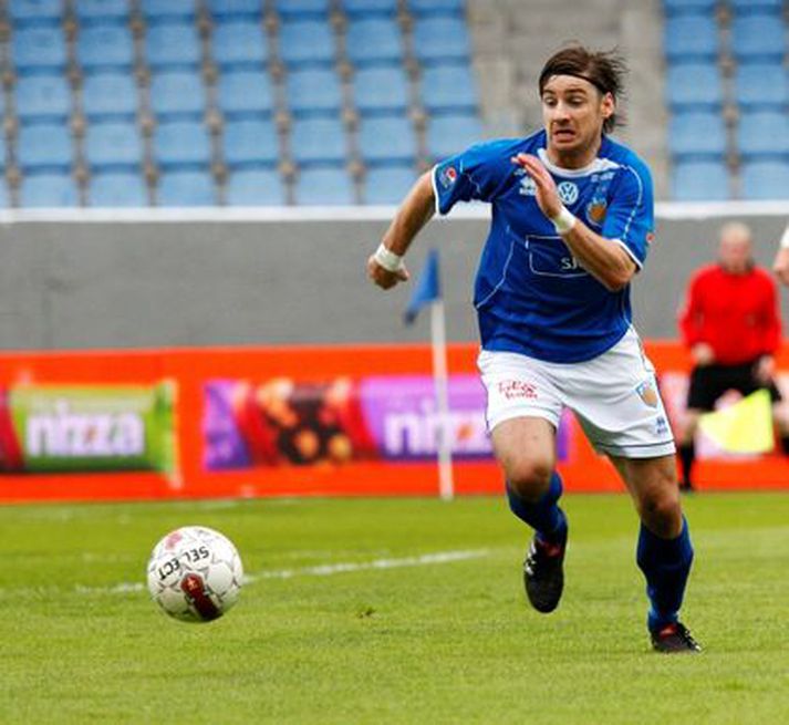 Halldór Hermann Jónsson var á miðjunni hjá Fram að vanda.