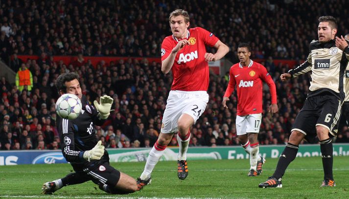 Fletcher skorar í síðasta leik sínum með United.