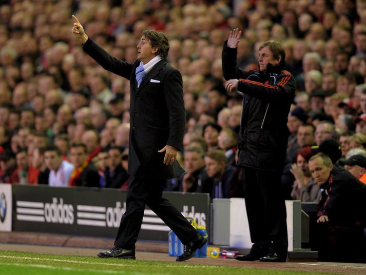 Roberto Mancini og Kenny Dalglish.