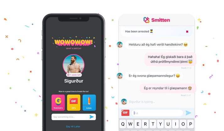 Smitten er nýtt íslenkst stefnumóta-app sem slegið hefur í gegn. Stofnendur appsins vonast til þess að Smitten verði stærra en Tinder