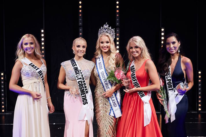 Fimm efstu sætin í Miss Universe Iceland árið 2017.