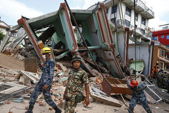 Mannskæður jarðskjálfti reið yfir Nepal í lok apríl.