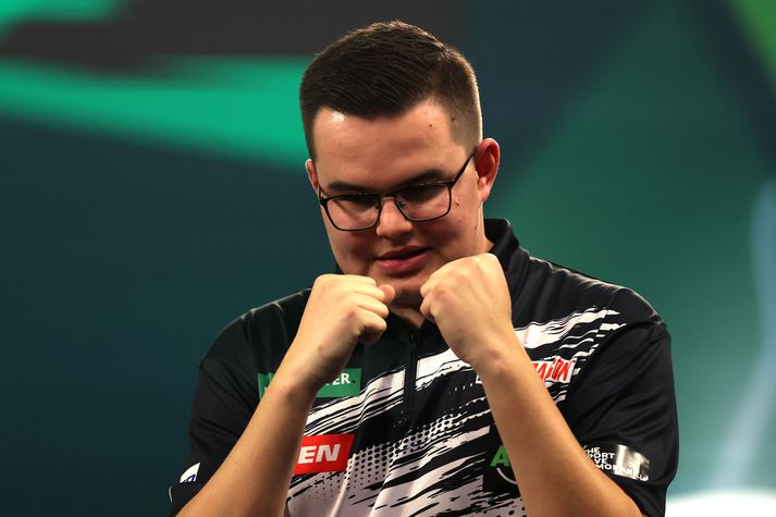 Gian van Veen er ríkjandi Evrópumeistari og getur tryggt sér heimsmeistaratitilinn annað kvöld.