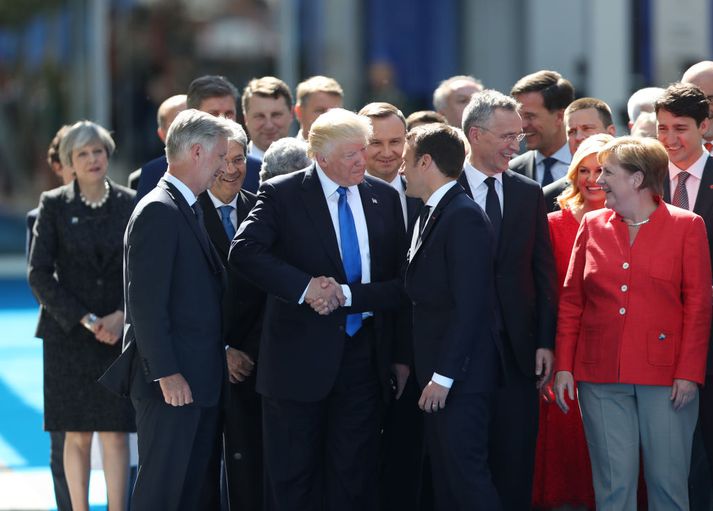 Trump og Macron á leiðtogafundi NATO á dögunum.