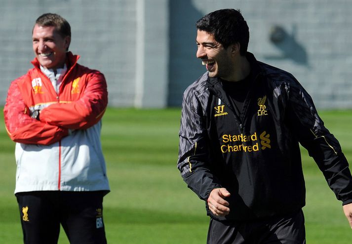 Brendan Rodgers og Luis Suarez.
