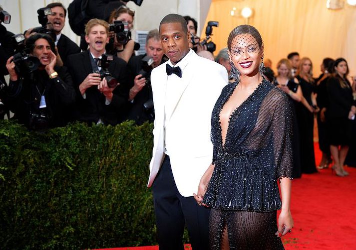Beyonce og Jay-z Hér á mynd skömmu fyrir lyftuslaginn.