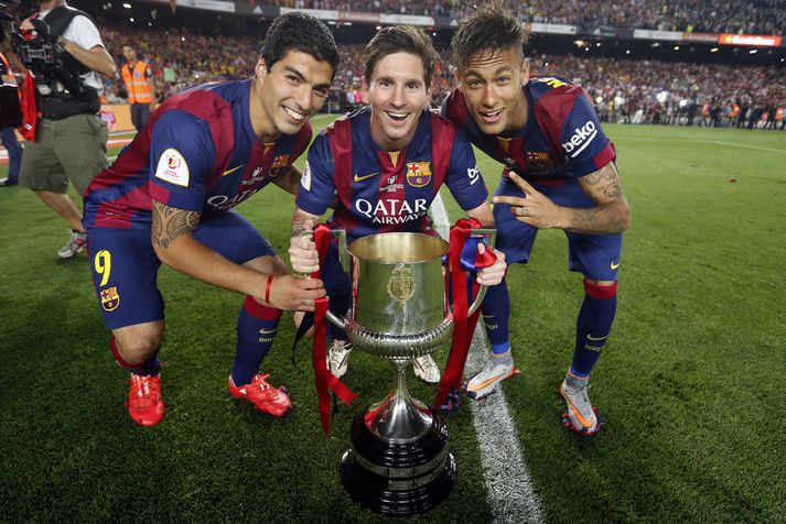 Luis Suárez, Lionel Messi og Neymar.