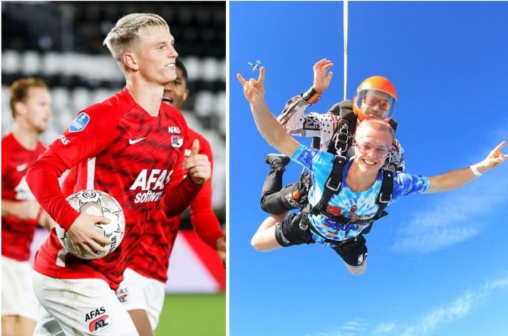 Albert Guðmundsson lauk árinu vel með AZ Alkmaar og skellti sér svo í fallhlífarstökk í Dúbaí.