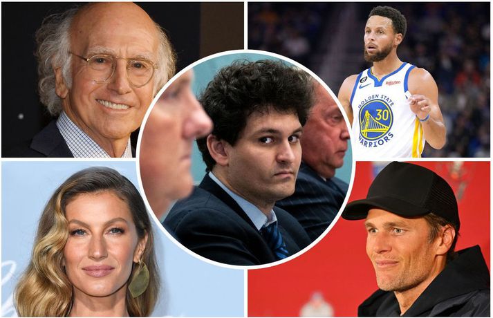 Larry David, Bankman-Fried, Steph Curry, Gisele Bündchen og Tom Brady eru öll meðal stefndu.