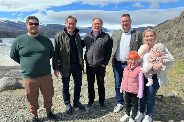 Frá vinstri: Sigfinnur Mar Þrúðmarsson, Grímur Sæmundsen, Þrúðmar S. Þrúðmarsson, Sigursteinn Árni Brynjólfsson, Marín Ósk Björgvinsdóttir, Hólmfríður Bryndís Þrúðmarsdóttir og Aldís Aþena Björgvinsdóttir.