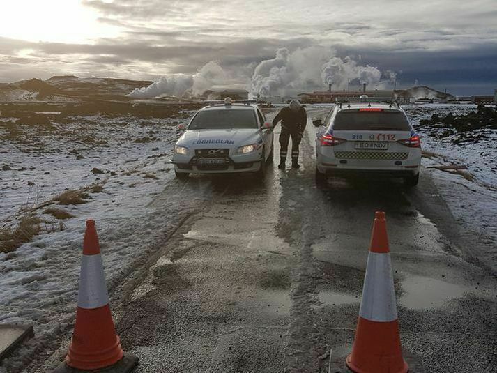 Mynd frá vettvangi við Reykjanesvirkjun árið 2017.