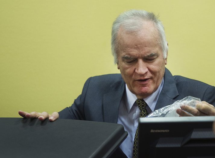 Ratko Mladic í dómssal árið 2012.