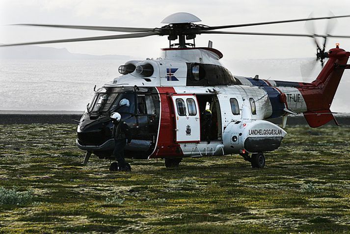 Þyrluflugmenn komu auga á ljós í skála í Egilsseli og þar voru mennirnir fjórir, á heilu og höldnu.