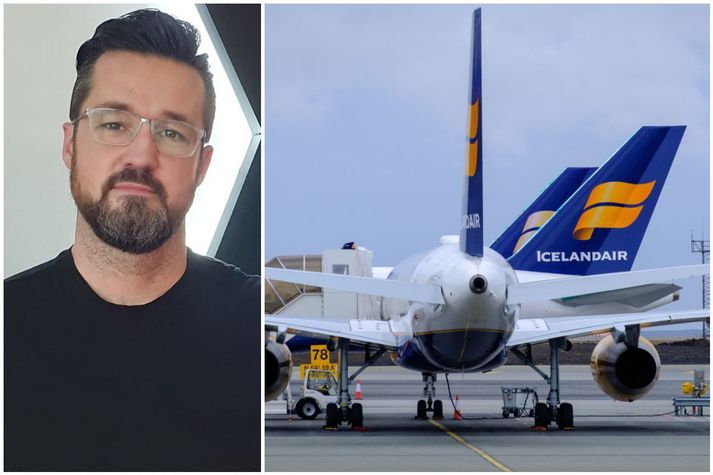 Ómar Úlfur ferðaðist til landsins með Icelandair.