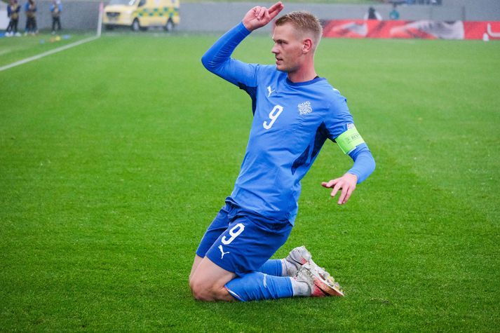 Fyrirliðinn og framherjinn Orri Steinn Óskarsson fór mikinn í dag.