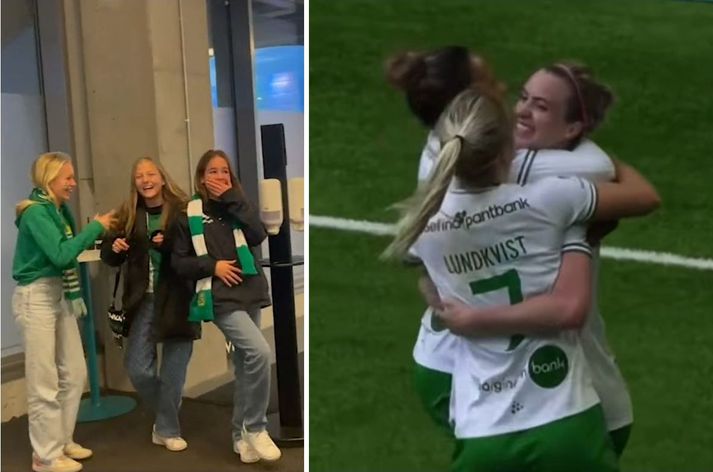 Berglind Björg Þorvaldsdóttir og stöllur í Hammarby eiga sér marga stuðningsmenn en þrjár af þeim dyggustu táruðust af gleði þegar þær fengu að hitta leikmenn eftir leik í gær.