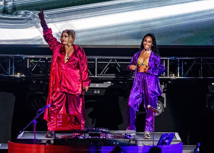 Rozonda „Chilli“ Thomas og Tionne „T-Boz“ Watkins, meðlimir TLC, á tónleikum í Michigan í fyrra.